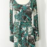 Laundry by Shelli Segal Size 2 Green and Brown Long Sleeve Dress Photo 0