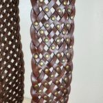 The Limited  Womens Belt Brown Leather Woven Brass Color Wide Boho Western Photo 1