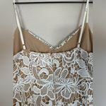 Guess  Nude Lined White Lace Mini Dress size Small Bride Bachelorette SL Tyela Photo 7