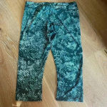 The North Face Flashdry Crop Leggings Green White Print Women's Size Large L Photo 5