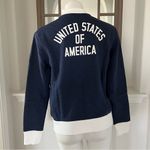 Under Armour Team USA Bomber Jacket Zip Sweatshirt Patriotic Navy Size S NEW Photo 9