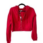 Lovers + Friends NWT  Tyler Cropped Hoodie Sweatshirt Sz S Hot Pink Photo 0