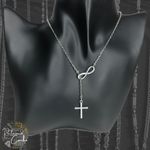 Silver Infinity and Cross Y Necklace Photo 0