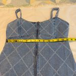 Forever 21 Zip Up Denim Mini Dress Diamond Pattern Stitched Juniors Sz Large Y2K Photo 8