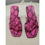 14th & Union  Caite HotPink/Black Snake Print Strappy Slide Flip Flop Sandal 8M Photo 1