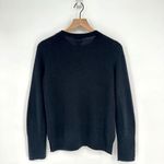 Halogen Cashmere Crewneck Sweater Lightweight Soft Knit in Black Women's S Photo 4