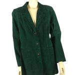 American Vintage Retro Green Suede Leather Car coat 3 Button closing size medium Photo 1