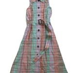 Kate Spade NWT New York Rainbow Plaid Cotton Belted Button Front Shirt Dress M Photo 1