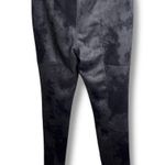 Tahari Faux Suede Leather Leggings Charcoal Gray and Black Tie Dye Size Medium Photo 3