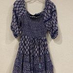 Bell by Alicia Bell Magnolia Dress Womens Medium Blue Boho Geometric Short Sleev Photo 0