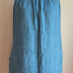 Cynthia Rowley  100% Linen Sleeveless Shift Dress Blue 2 Button Back With Pockets Photo 0