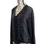 C&C California C & C California Women’s Reptile Snake Print Vneck Button Up Long Sleeve Blouse Photo 2