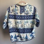 California Swimwear sz M blue tiki hula 100% cotton button Photo 5