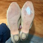 Olivia Rose Tal Jacquard Floral fabric Bow Kitten heel slippers leather Tan Size 6 Photo 8