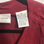 August Silk  Red 3/4 Sleeve Button Down Shirt Photo 2