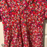 SALONI Collette Silk Floral Mini Puff Sleeve Dress Size 4 Pink Photo 3