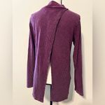 Wonderly  womens size medium waffle knit casual top open back long sleeve purple Photo 6