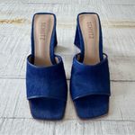 Schutz  Lizah Welt Wild NWOT size 7.5 Blue Calf Hair Leather Sandal Triangle Heel Photo 1