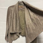 BLANKNYC Faux Suede Leather Moto Jacket Size XS Full Zip Cowl Neck Gray Photo 5