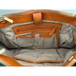 Michael Kors Sutton Ostrich Leather Top Handle Purse Bag Tangerine Rust Orange Photo 1