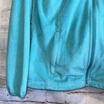 Columbia Sweater Womens Medium Teal Blue Hooded Fleece Teddy Bear Fuzzy Plush Photo 2