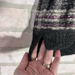 St. John  Plaid Mohair Wool Blend Leather Trim Short Sleeve Sweater Size L Photo 4