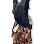 Trixxi Size 13 Floral Embroidered Skirt & Off The Shoulder Crop Top. New Black Photo 3