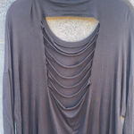 Love j Long Sleeve Tee XL Black with Red Lip Graphic Bling Rhinestones Photo 4