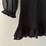 idem Ditto Black Ruffled Bodycon Dress with Bishop Sleeves Photo 3