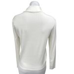 Mango MNG White Ribbed Knit Long Sleeve Button Turtleneck Sweater Top Size L Size L Photo 1