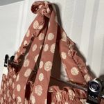 Candie's  Smocked Sleeveless Polka Dot Halter Tie Jumpsuit Large Pink White New Photo 2