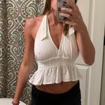 Cotton Candy LA White V Neck Tie Tank Top Photo 0