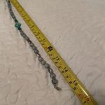 Women’s Bead Costume Necklace Beaded Silver Tone Blue Glass Choker Photo 5