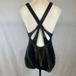 All In Motion  black and olive green strappy back one piece swimsuit size medium Photo 4