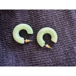 Acrylic Pastel Hoop 1 inch Earrings Green Photo 4