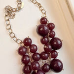 Chunky Maroon Beaded Bib Statement Necklace With Gold Photo 0