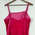 Cider  Fuscia Pink Velvet Square Neck Rouched Side‎ Slit Midi Dress Prom Formal Photo 6