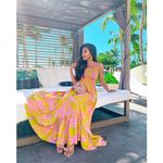 Free People  Floral Tropical Smocked Maxi Dress Sleeveless Womens Size XS Photo 3