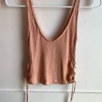 Urban Outfitters  Peach Ribbed Lace Up Side Cropped Tank Top Photo 1