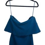 Likely Driggs One Shoulder Strapless Midi Dress In Cerulean Blue Teal Photo 4