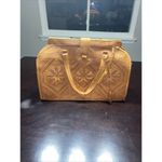 Vintage Tooled Leather Satchel Handbag Boho Chic Floral Embossed Crossbody Purse Photo 5