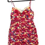 Charlie Holiday NWT Ruched Bodycon Multicolor Sweetheart Neck Mini Dress Sz 8 Photo 3