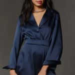 Anthropologie NEW  Mare Mare V-Neck Blazer Romper Playsuit Satin Long‎ Sleeve L Photo 6