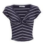 ALC Frank A.L.C Sabina Striped Crop Top In Navy Small Photo 0