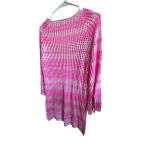 Pink Lily  Square Neck Long Sleeve Cropped Oversized Net Sweater Size Medium Photo 2