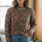 ZARA  Multicolor Floral Knit Sweater Photo 0