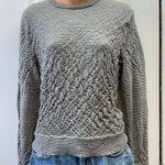 Vince . 100% wool grey striped long sleeve sweater women's medium Photo 0