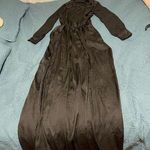 Black Long Sleeve Double Slit Sheer Dress Size M Photo 0