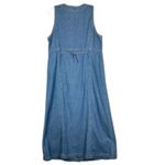 Vintage 90s Denim Midi Shirt Dress Size 12 Snap Front Sleeveless Western Boho Blue Photo 1