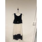 ALC Frank A.L.C. Dress Womens XS Black White Silk Sleeveless Midi Fit Flare Dip Dye USA Photo 5